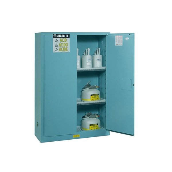 SURE-GRIPÂ® EX CORROSIVES/ACID STL SAFETY CABINET, CAP. 60 GAL., 2 SHEL