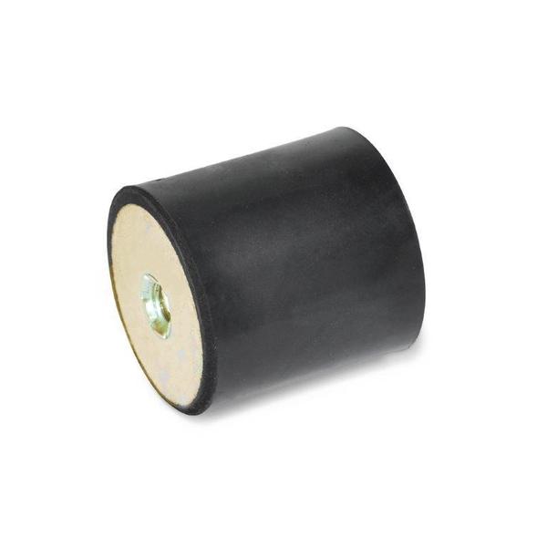 GN351.3-51-41-3/8X16-55 Rubber Bumper, 2 Tapped Holes