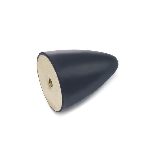 GN353.2-38-45-5/16X18-55 Rubber Bumper Cone Steel, Tapped