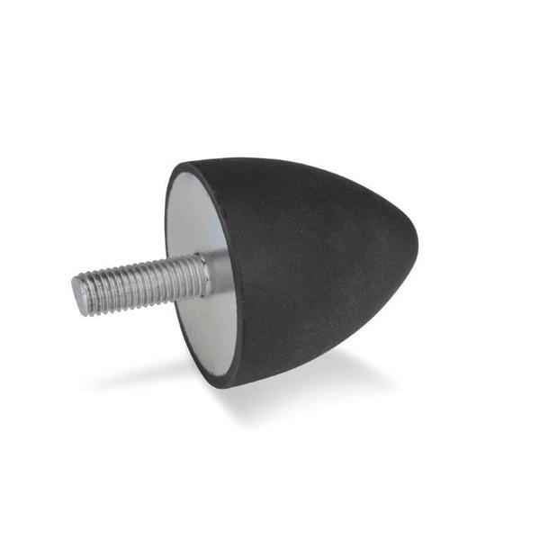 GN353-20-24-M6-S-55 Rubber Bumper Cone Threaded Stud