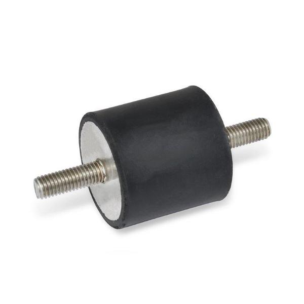 GN451.1-19-19-1/4X20-55 Rubber Bumper Stainless, Threaded Studs