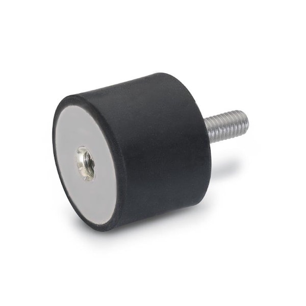 GN451.2-25-13-1/4X20-55 Rubber Bumper Stainless, Tapped and Thrd Stud