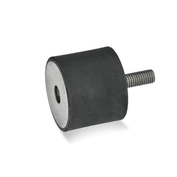 GN451-75-40-M12-ES-55 Rubber Bmpr Stainless, Intrnl Thread & Thrd Stud