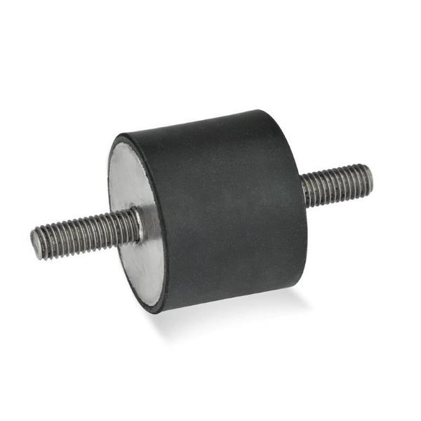 GN451-30-30-M8-SS-55 Rubber Bumper Stainless, Threaded Studs