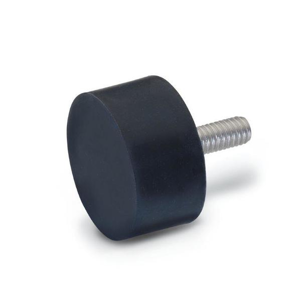 GN452.1-25-19-1/4X20-55 Rubber Bumper Stainless, Threaded Stud