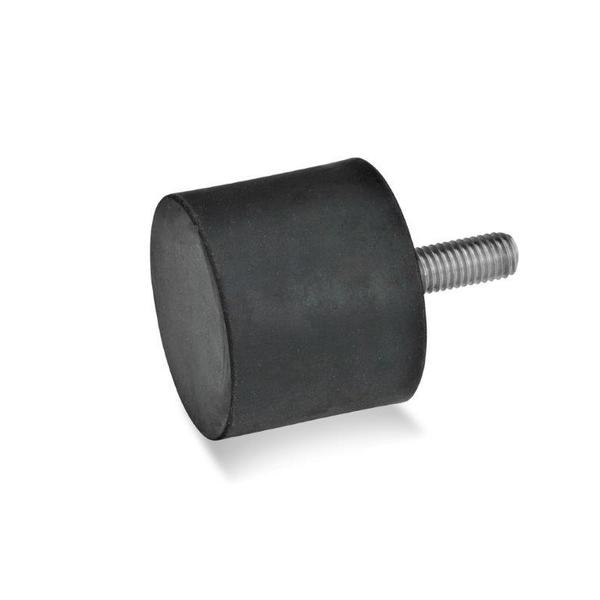 GN452-40-25-M8-S-55 Rubber Bumper Stainless, Threaded Stud