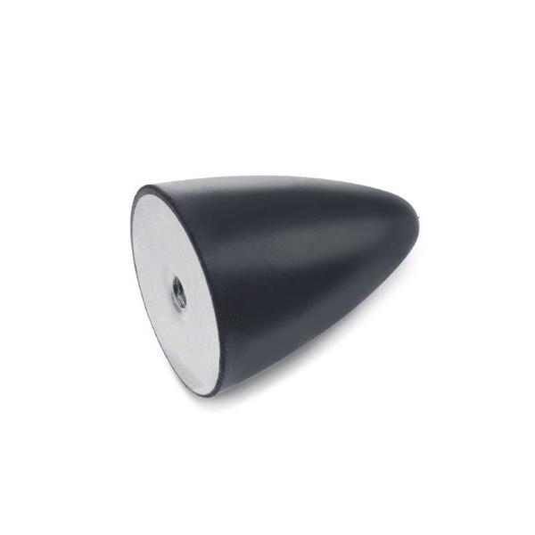 GN453.2-25-32-1/4X20-55 Rubber Bumper Cone, Stainless Tapped