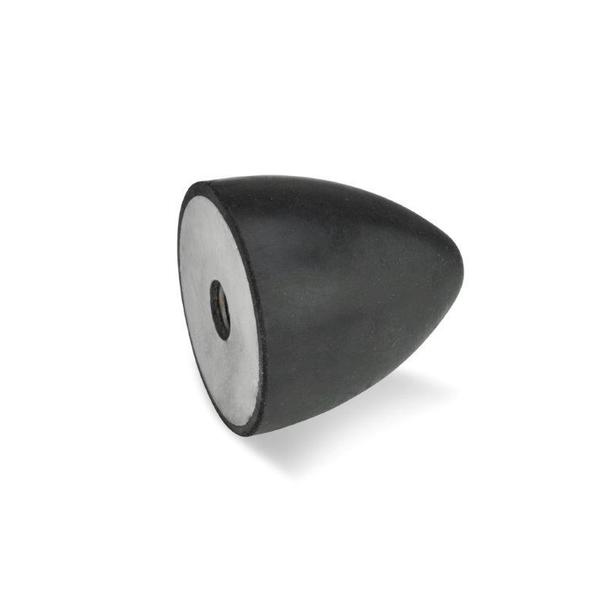 GN453-20-24-M6-E-55 Rubber Bumper Cone Stainless, Tapped