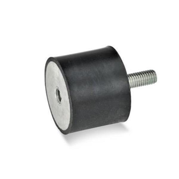 GN351-25-30-M6-ES-55 Rubber Bumper Internal Thread and Threaded Stud