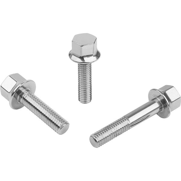 M5 Flange Bolt, Polished Stainless Steel, 18.50 mm L