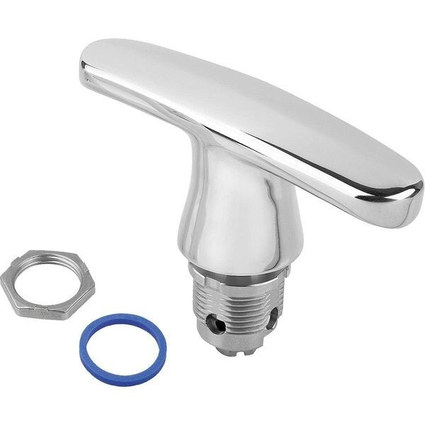 Quarter-Turn Lock With T-Grip D=30, L1=100, H=18, Stainless Steel 1.4404, Comp:Silicon, Comp:Blue