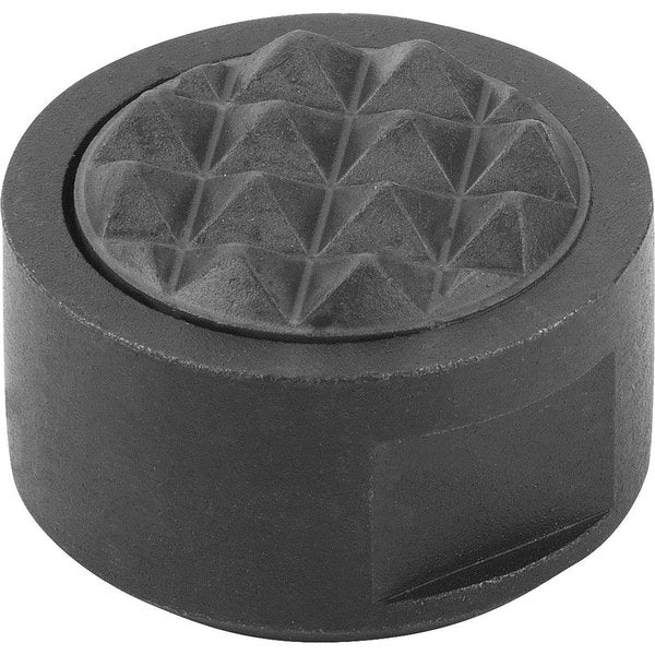 Grippers And Inserts Round D2=25, L3=10, Form:M Serrated, Tool Steel Carbide Serration Black O