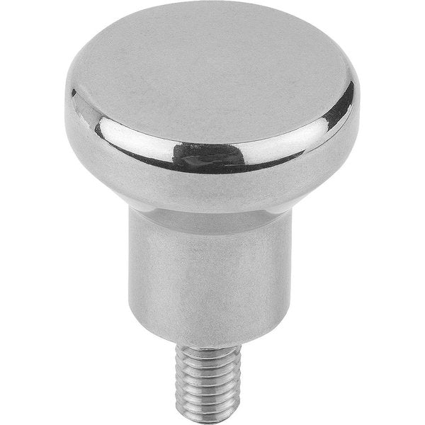 Mushroom Knob Hygienic UsitÂ® D=M08X16 D1=33 Stainless Steel 1.4404, Polished, High Collar