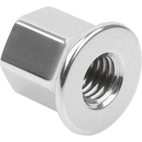 Cap Nut W. Collar Hygienic UsitÂ® D=M04, Stainless Steel 1.4404 Polished Ehedg