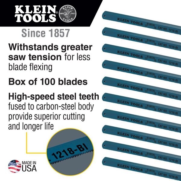 Bi-Metal Blades, 18 TPI, 12-Inch, 100-Pack