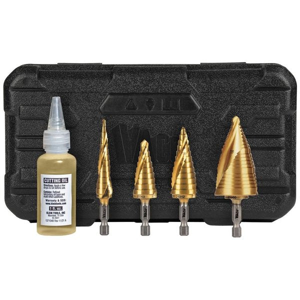 Step Bit Kit, Spiral DoubleFluted, VACO, 4Piece