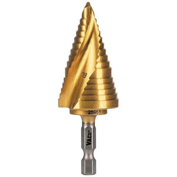 Step Drill Bit, Spiral DoubleFluted, 78Inch to 118Inch, VACO