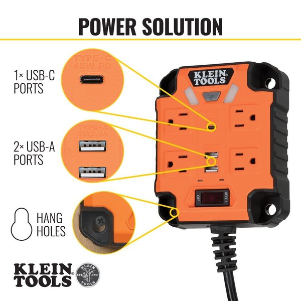 PowerBox 1, Magnetic Mounted Power Strip with Integrated LED Lights