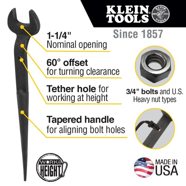 Spud Wrench, 1-1/4-Inch Nominal Opening with Tether Hole