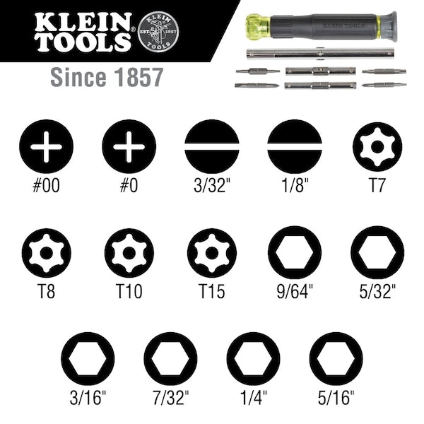 14-in-1 Precision Screwdriver/ Nut Driver, 7 in L, 8-Piece