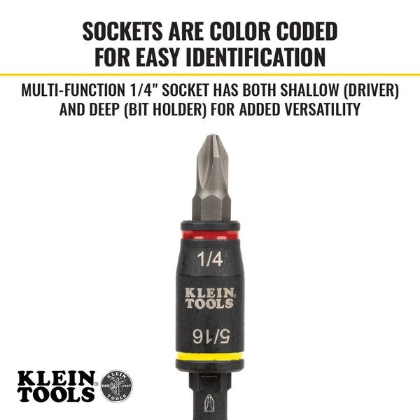 3-in-1 Impact Flip Socket, 1/4-Inch, 5/16-Inch, 3-Inch Length