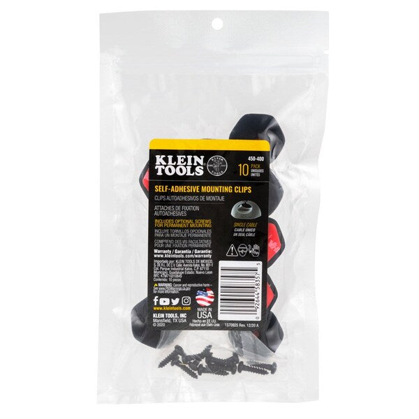 Self-Adhesive Cable Mounting Clips, 3-Slot (10-Pack)