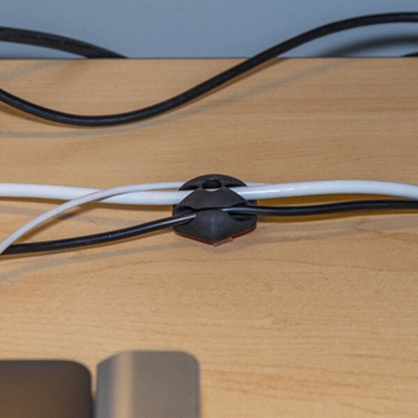 Self-Adhesive Cable Mounting Clips, 3-Slot (10-Pack)