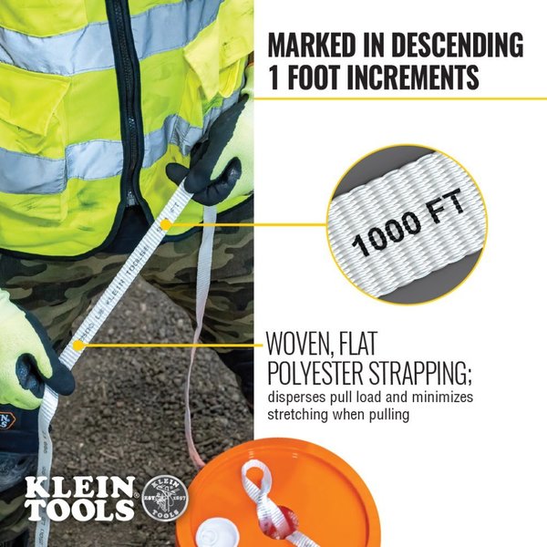 Conduit Measuring Pull Tape, 1250-Pound x 2000-Foot