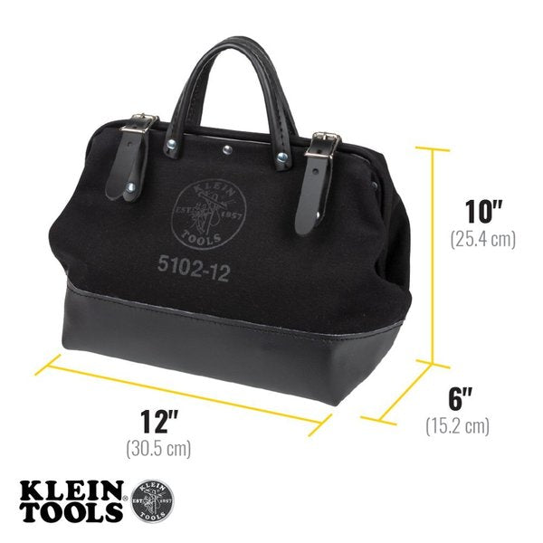 Tool Bag, Black Canvas, 12-Inch