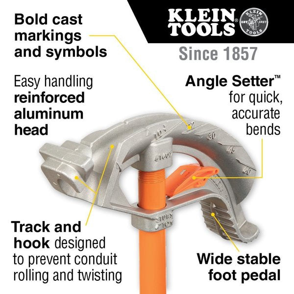 Aluminum Conduit Bender Full Assembly, 3/4-Inch EMT with Angle Setterâ¢