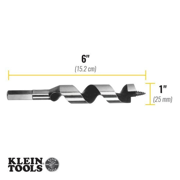 Steel Ship Auger Bit, Screw Point, 1 x 4-Inch