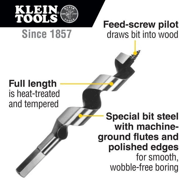 Steel Ship Auger Bit, Screw Point, 1 x 4-Inch