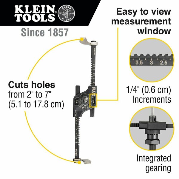 Adjustable Hole Saw with Auto-Set Arms