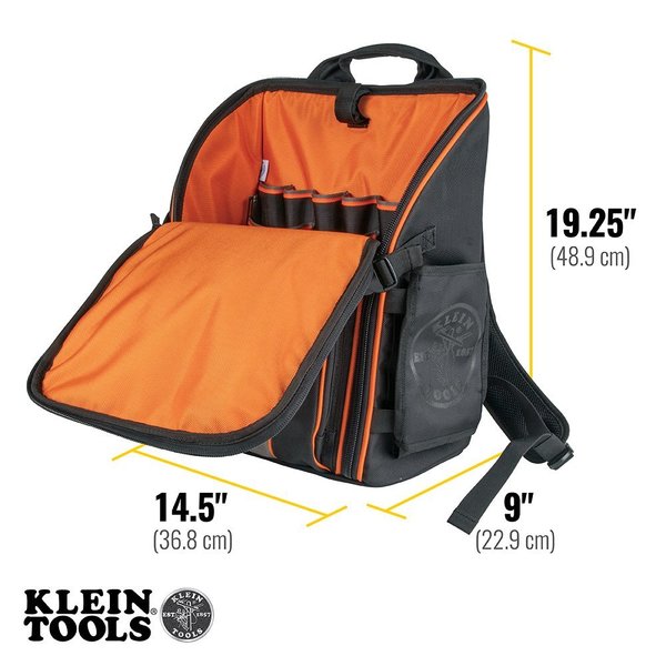 1680d Ballistic Weave Body, Black/Orange/Gray, 19.25