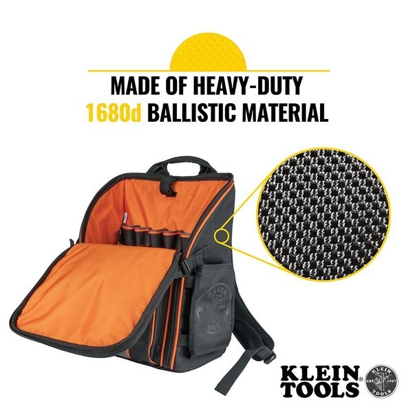 1680d Ballistic Weave Body, Black/Orange/Gray, 19.25