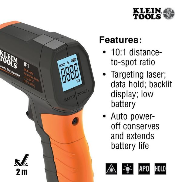 Infrared Digital Thermometer with Targeting Laser, 10:1