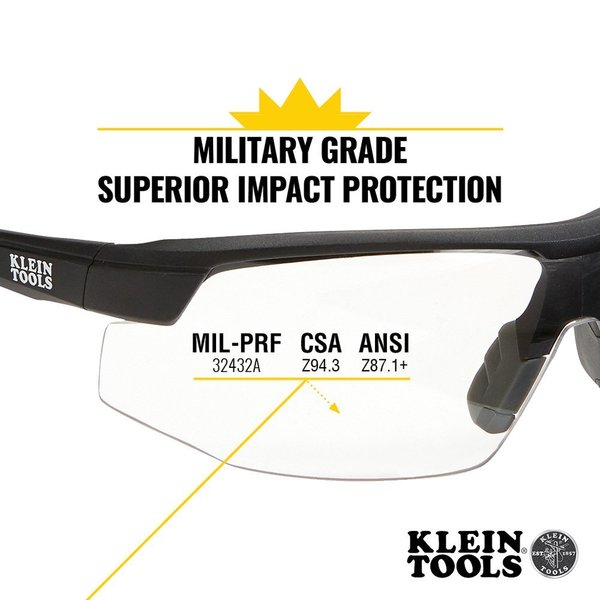 Safety Glasses, Semi-frame Clear