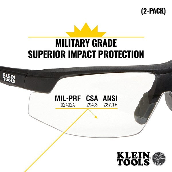 Safety Glasses, Semi-frame Clear