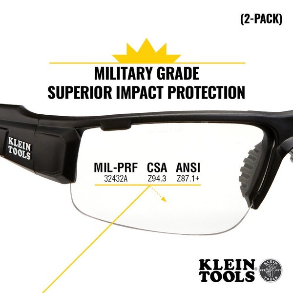 Safety Glasses, Semi-frame Clear