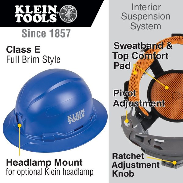 Full Brim Hard Hat, Type 1, Class E