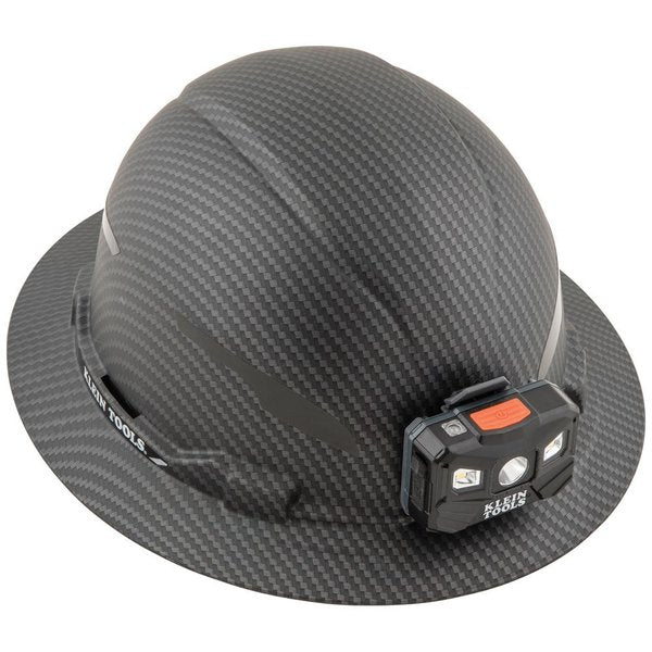 Hard Hat, Premium KARBNâ¢ Pattern, Non-Vented Full Brim, Class E, Lamp