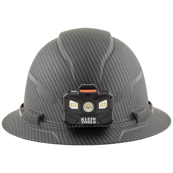 Hard Hat, Premium KARBNâ¢ Pattern, Non-Vented Full Brim, Class E, Lamp