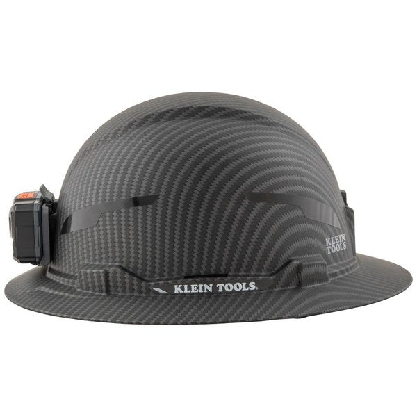 Hard Hat, Premium KARBNâ¢ Pattern, Non-Vented Full Brim, Class E, Lamp