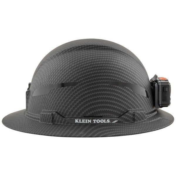 Hard Hat, Premium KARBNâ¢ Pattern, Non-Vented Full Brim, Class E, Lamp