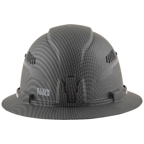 Hard Hat, Premium KARBNâ¢ Pattern, Vented Full Brim, Class C, Lamp