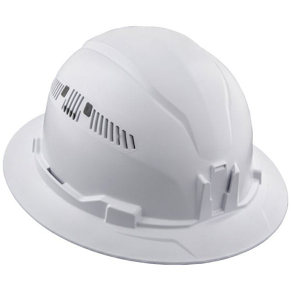 Hard Hat, Vented, Full Brim Style, White