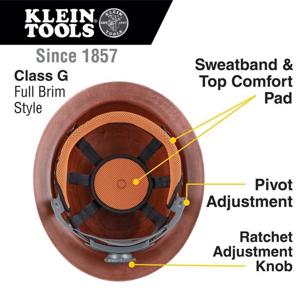 Hard Hat, KONSTRUCT Series, FullBrim, Class G, Rechargeable Headlamp
