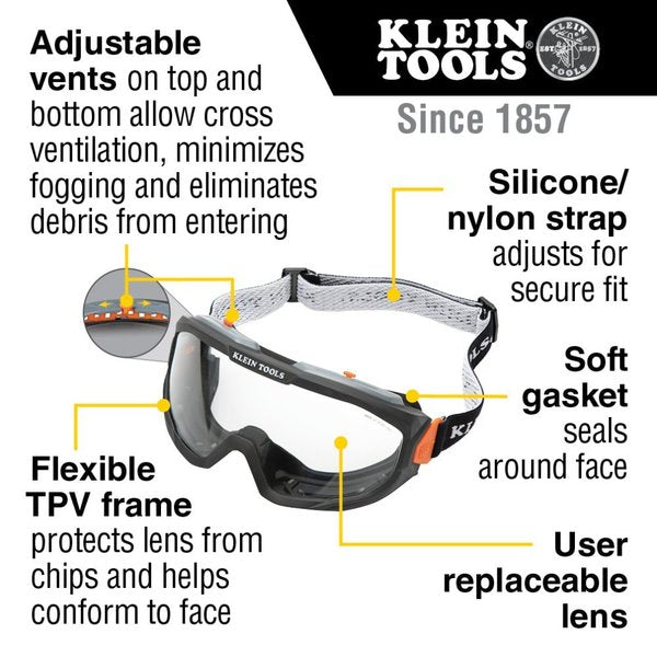 Safety Goggles, Clear Lens