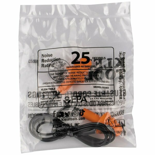 Earplugs, 50 Pairs Pairs, Orange