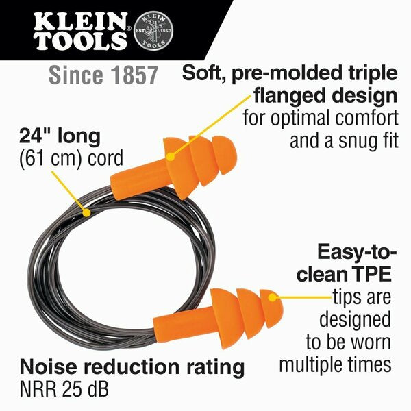 Earplugs, 50 Pairs Pairs, Orange
